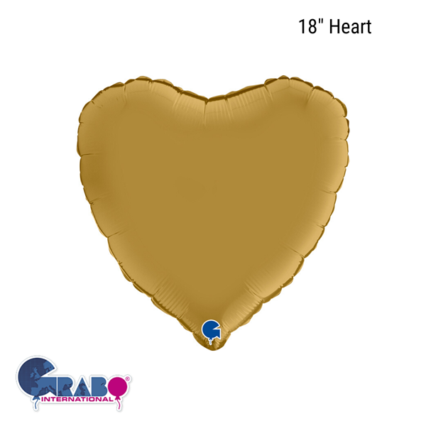 Grabo Foil Balloon Satin Gold Heart 18"