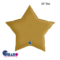 Grabo Foil Balloon Satin Gold Star 36"