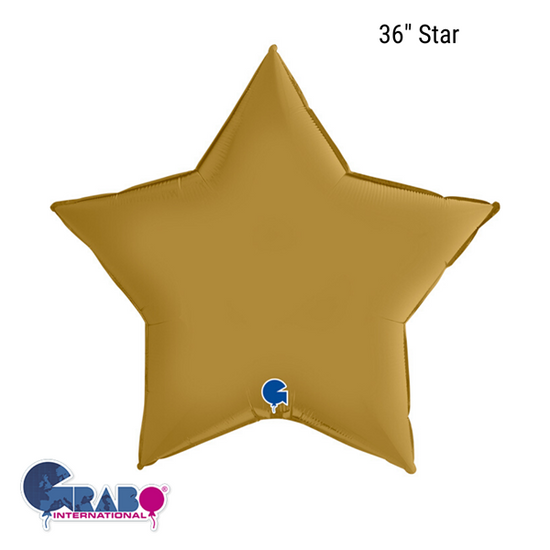 Grabo Foil Balloon Satin Gold Star 36"