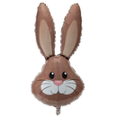 Oaktree Rabbit Head Brown 35" Foil Balloon