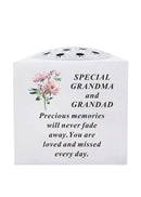 David Fischoff Rose Bowl floral keepsake with intricate flower design, perfect for Grandma and Grandad remembrance.