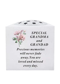 David Fischoff Rose Bowl floral keepsake with intricate flower design, perfect for Grandma and Grandad remembrance.