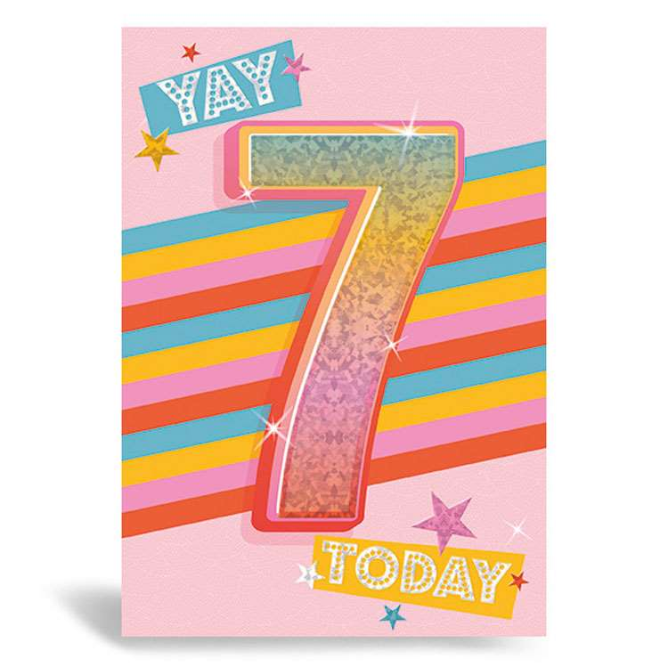 Prelude Pzazzle C50 Birthday Age 7 6pk