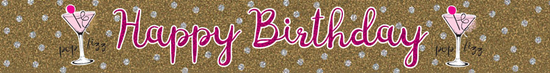 Happy Birthday Cocktail Banner 2.6M 6pk