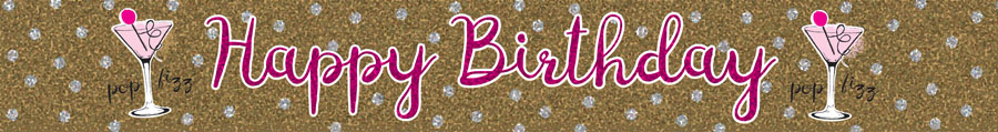 Happy Birthday Cocktail Banner 2.6M 6pk