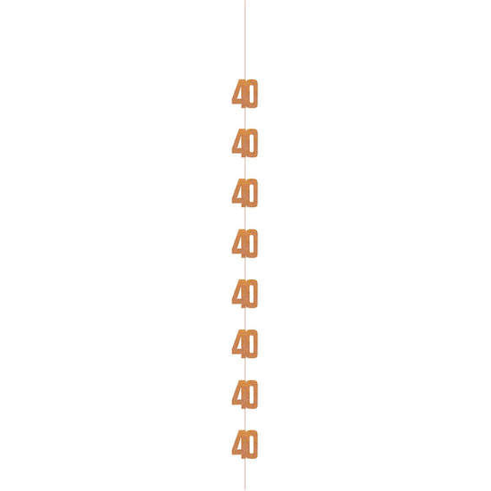 5Ft Hanging D cor Age 40 Glitz Rose Gold