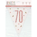 Unique Flag Banner Rose Gold Glitz Age 70 9ft
