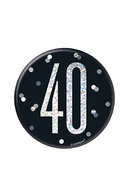 Unique Badge Black Glitz Age 40 3