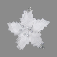 Davies Products Decoration Poinsettia White 25cm