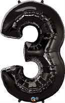 Qualatex Foil Balloon Black 34" Number 3