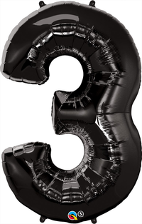 Qualatex Foil Balloon Black 34" Number 3