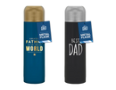 Gem Imports 2 Pack Metal Flask Dad 24.5x7cm