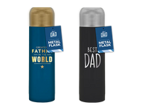 Gem Imports 2 Pack Metal Flask Dad 24.5x7cm