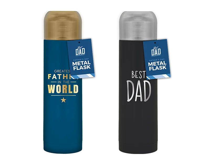 Gem Imports 2 Pack Metal Flask Dad 24.5x7cm