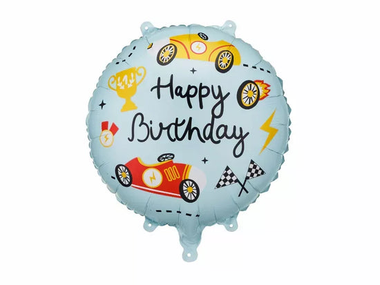 PartyDeco Happy Birthday Race Cars 14" Foil