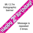 Oaktree Banner Age 2 Pink Holographic 9ft