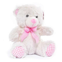 Tiger Feet Plush Nursery Bear Cream & Pink 25cm