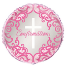 Unique Foil Balloon Confirmation Cross Pink 18"