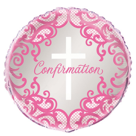 Unique Foil Balloon Confirmation Cross Pink 18"