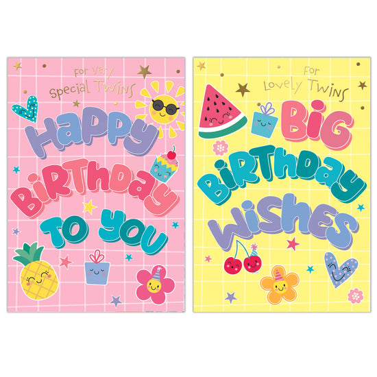 Poppyhill 12 Pack Cards C50 Birthday Twins