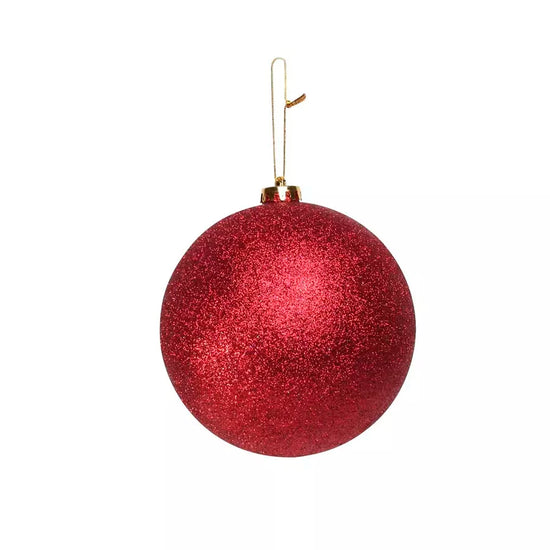 Glitter Shatterproof Bauble Burgundy 15cm