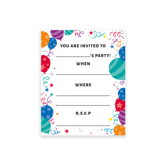 Party Time Invites Birthday 20pk
