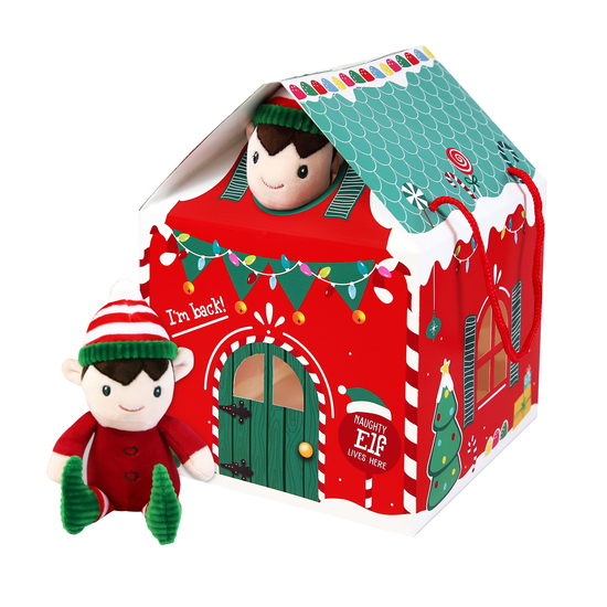 Eurowrap Gift Box Elf Arrival House With Handles