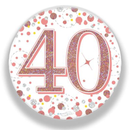 Oaktree Sparkling Fizz Badge Age 40 Rose Gold 3