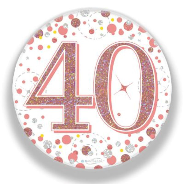 Oaktree Sparkling Fizz Badge Age 40 Rose Gold 3
