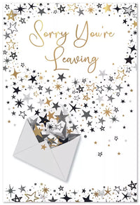 Simon Elvin C50 Leaving cards set, six greeting cards featuring designs suitable for farewells and good luck messages.