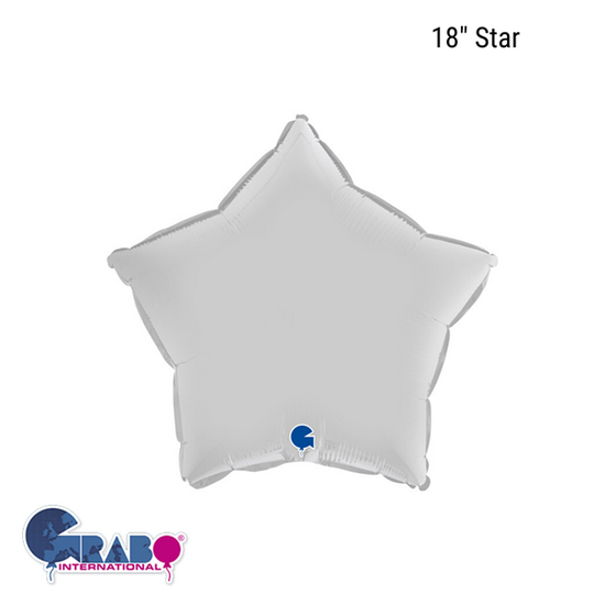 Grabo Foil Balloon Satin White Star 18"