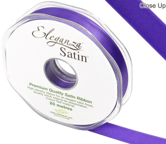 Eleganza Satin Ribbon Purple 15mm x 20m