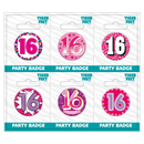 Small Badges Age 16 Female 6pk