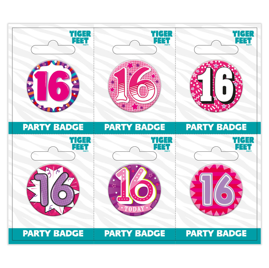Small Badges Age 16 Female 6pk