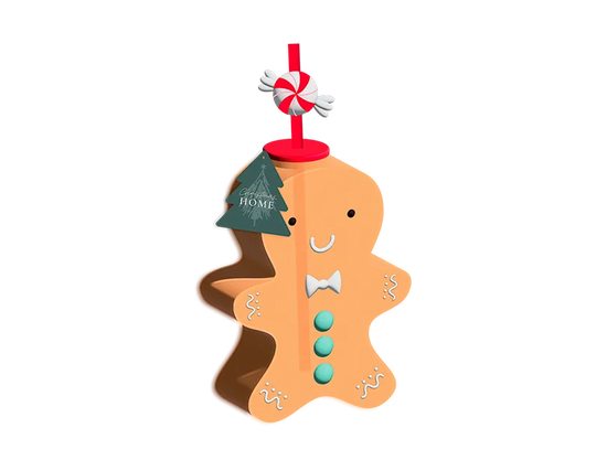 Glass Cup Gingerbread Man 450ml