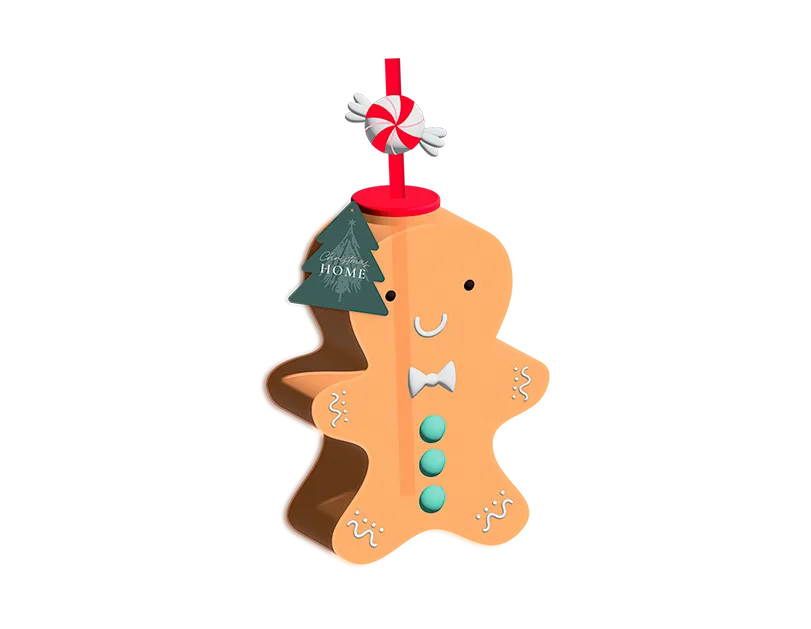 Glass Cup Gingerbread Man 450ml