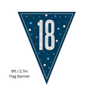 Unique Flag Banner Blue Glitz Age 18 9ft