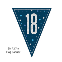 Unique Flag Banner Blue Glitz Age 18 9ft