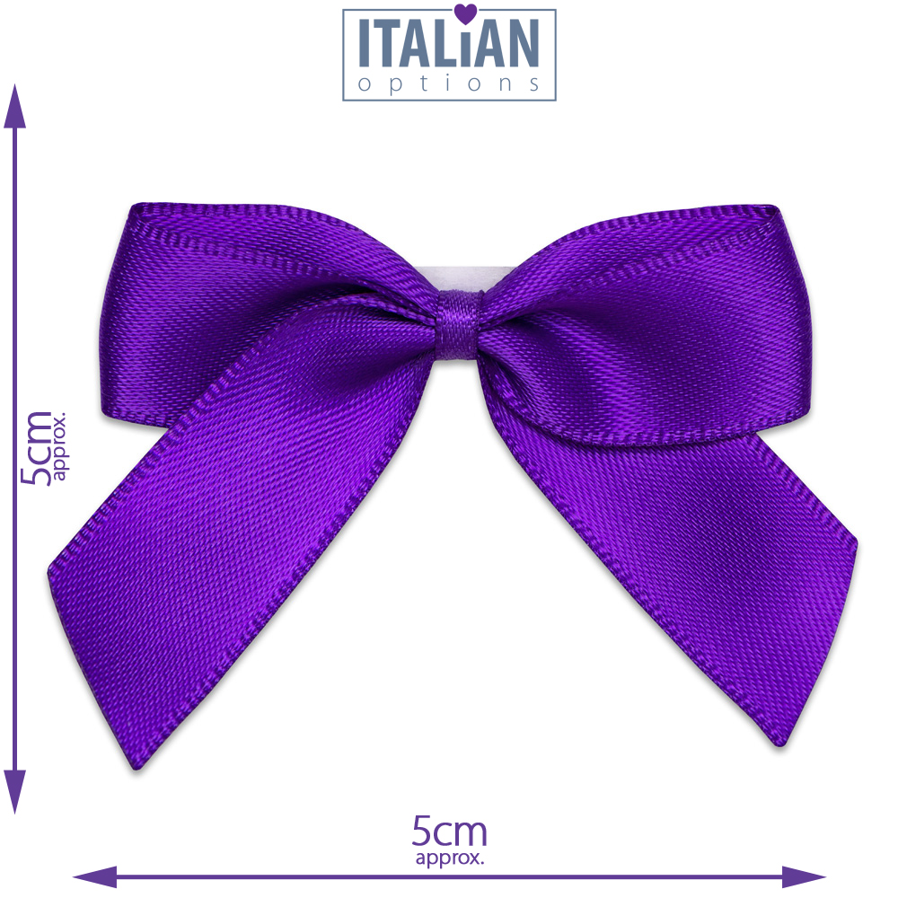 Italian Options 12 Pack Ribbon Bows Purple 5cm