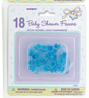 Unique Crystal Pacifiers Blue 1" 18pk