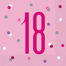 Pink Glitz 18th Birthday Napkins 16pk