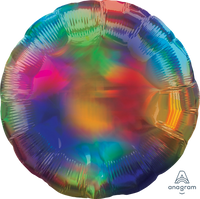 Anagram Foil Balloon Iridescent Rainbow Round 18