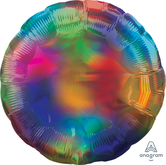 Anagram Foil Balloon Iridescent Rainbow Round 18