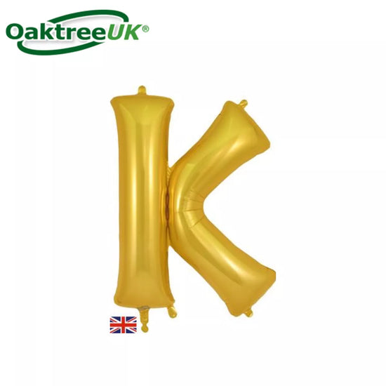 Oaktree Foil Balloon Gold 34" Letter K