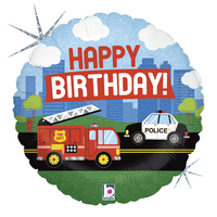 Birthday Police & Fire 18" Foil Balloon