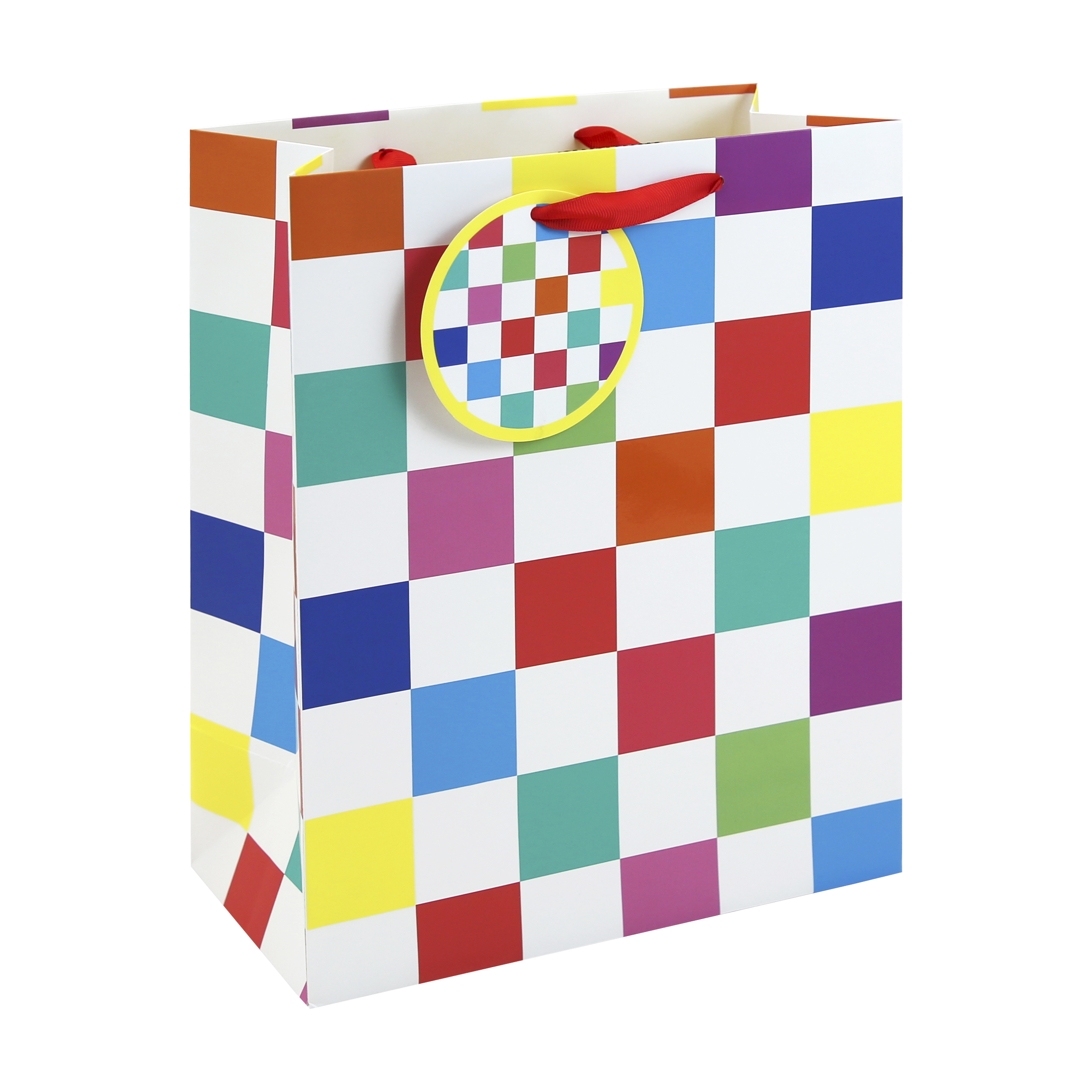 Eurowrap 6 Pack Gift Bag Neon Checkerboard Large