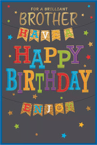 Simon Elvin C75 birthday brother cards, set of 6 featuring colorful designs and heartfelt messages for special occasions.