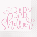 Baby Shower Pink & White Lunch Napkins 16pk