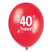 Tiger Feet Age 40 Birthday 10" Balloons 6x8pk