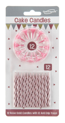 Oaktree 12 Candle/12 Holders Rose Gold 18.5cm